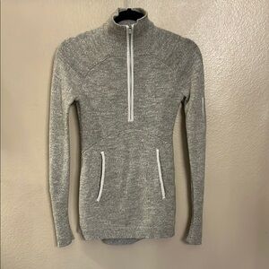 Lululemon Athletica Gray Summit Stride Half Zip Sweater 4